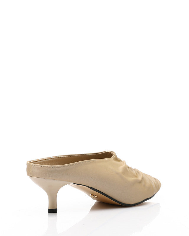 Stitched Details Mid Heel Mules