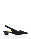 Pointed Ribbed Mid Heel Pump