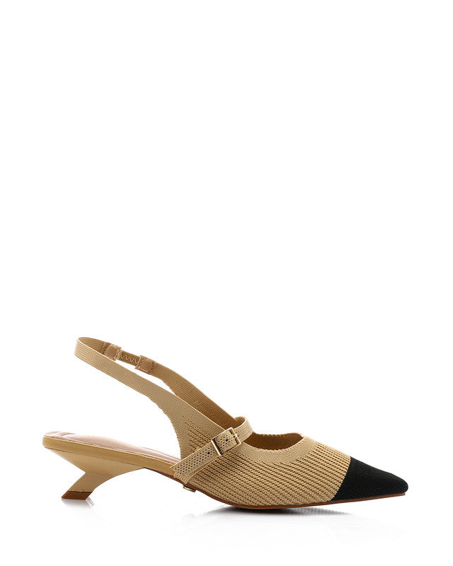 Semi Square Toecap Mid Heel Pump