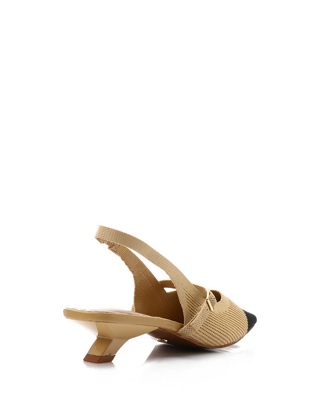 Semi Square Toecap Mid Heel Pump