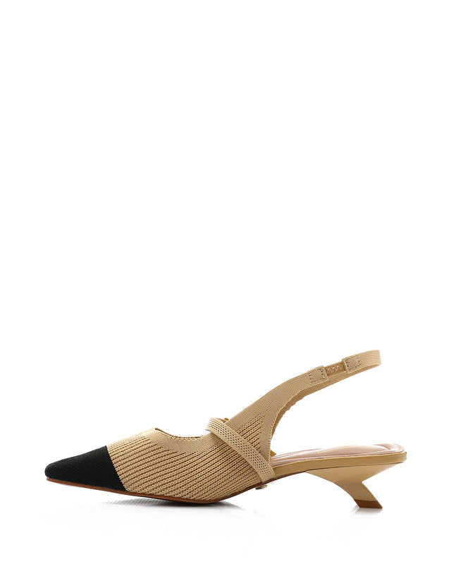 Semi Square Toecap Mid Heel Pump