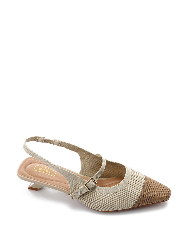 Semi Square Toecap Mid Heel Pump