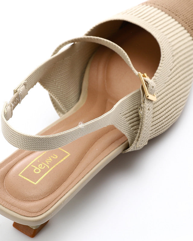 Semi Square Toecap Mid Heel Pump