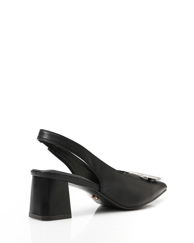 Faux Leather Upper Heels