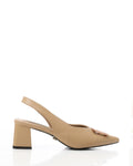 Faux Leather Upper Heels