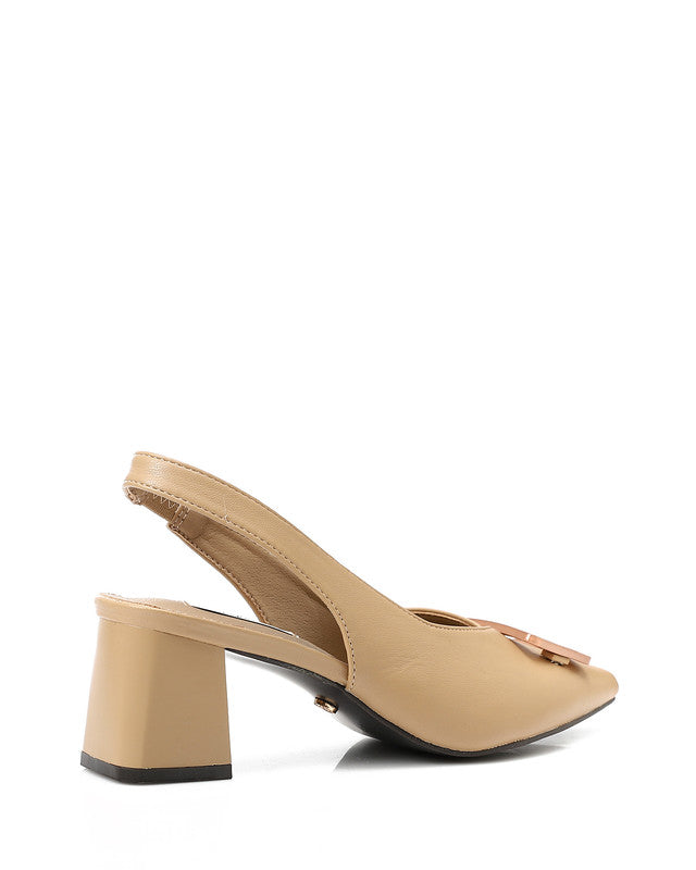 Faux Leather Upper Heels
