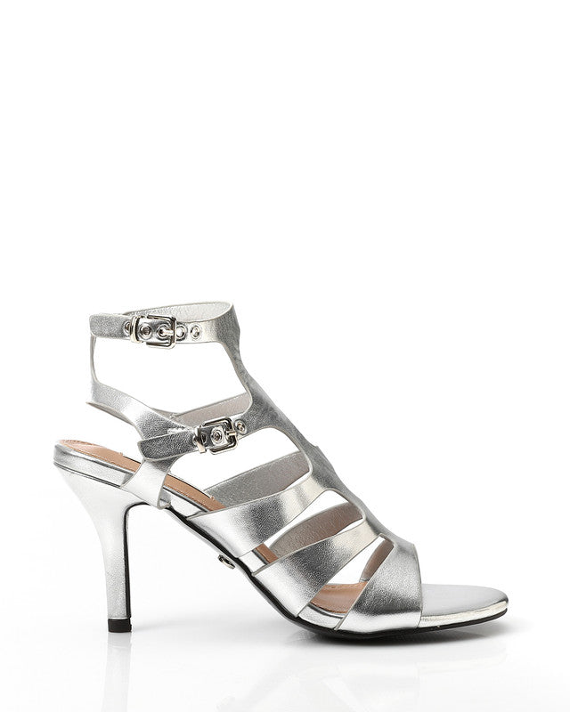 Metallic Strappy Heels Sandal