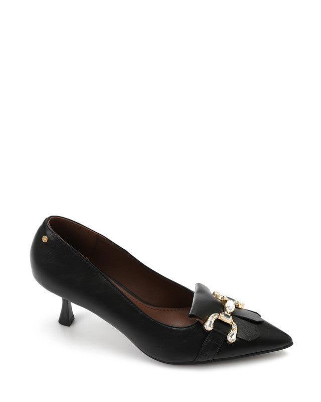 Leather Buckle Heels