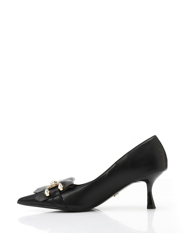 Leather Buckle Heels