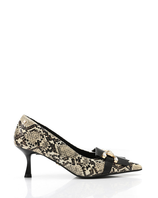 Leather Buckle Heels