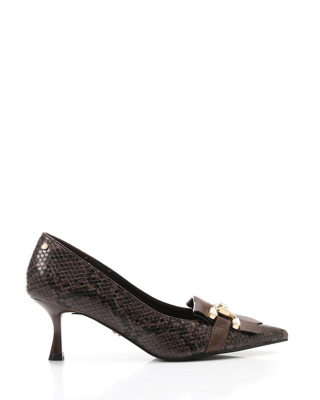 Leather Buckle Heels