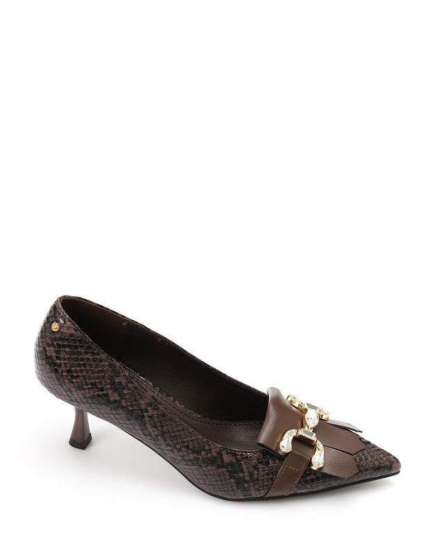 Leather Buckle Heels