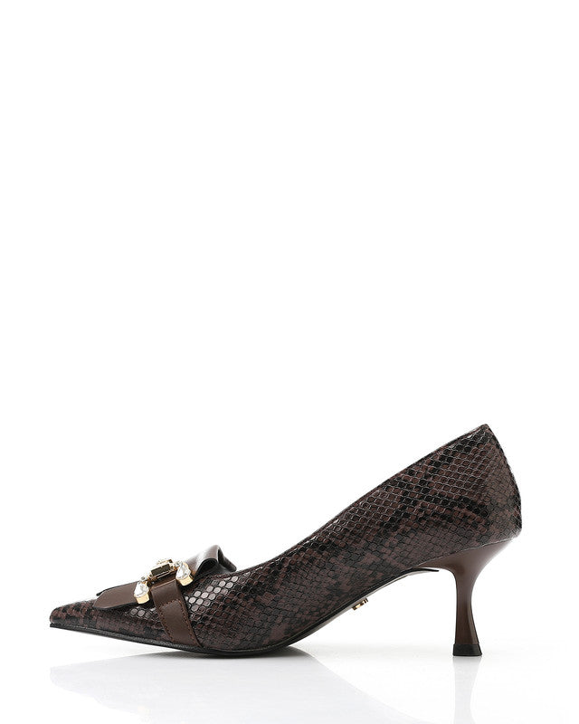 Leather Buckle Heels