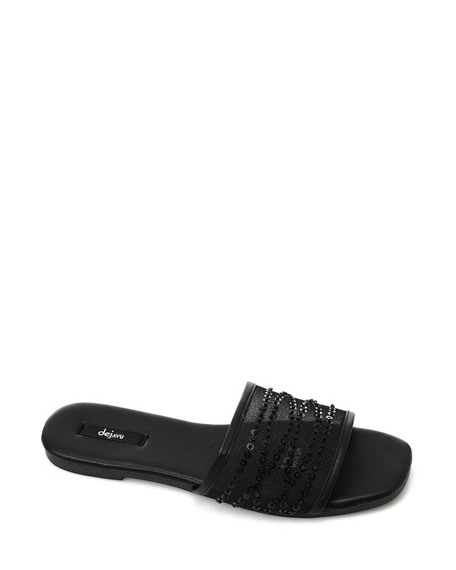 Open Square Toe Shape Slides
