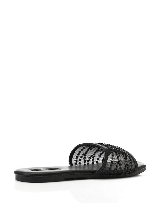 Open Square Toe Shape Slides
