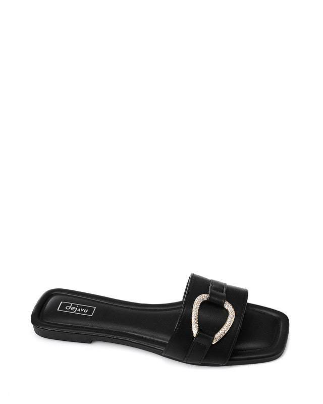 Open Square Toe Shape Slides