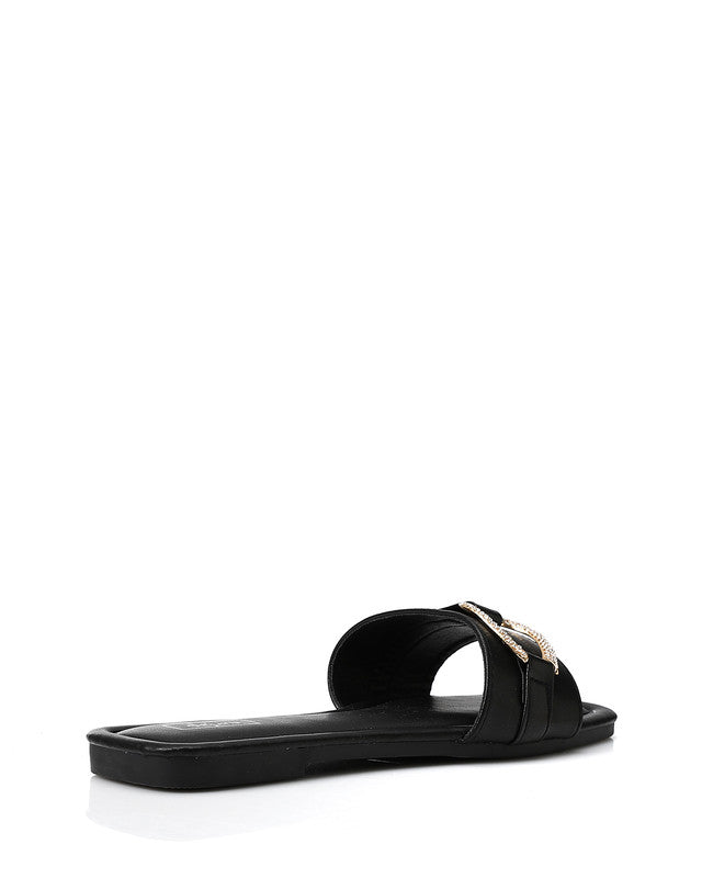 Open Square Toe Shape Slides