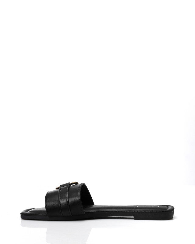 Open Square Toe Shape Slides