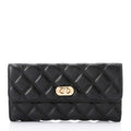 Lock Closure Quilted Wallet