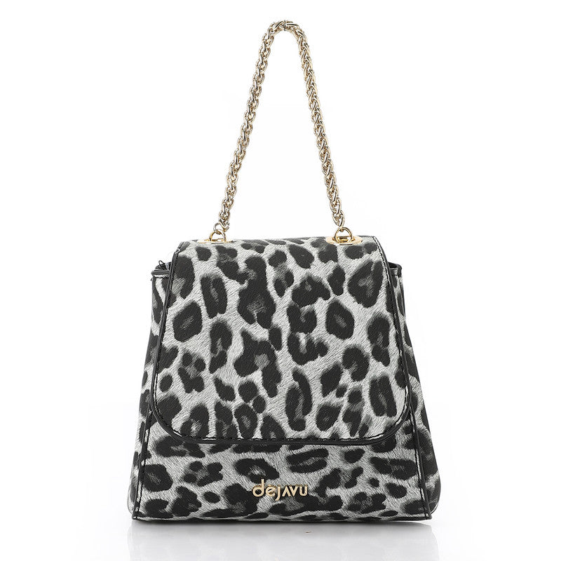 Leopard Print Leather Cross Bag