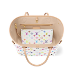 Louis Vuitton x TM Neverfull MM in Multicolor White - interior view | MOAH