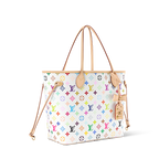Louis Vuitton x TM Neverfull MM in Multicolor White - side view | MOAH