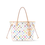 Louis Vuitton x TM Neverfull MM in Multicolor White - front view | MOAH