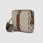 Gucci Ophidia Small Crossbody Bag in Beige and Dark Brown - product view 2 | MOAH