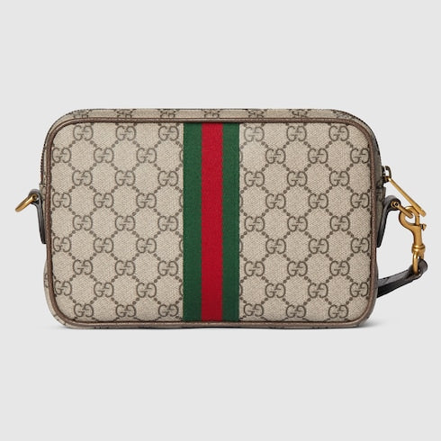 Gucci Ophidia Small Crossbody Bag in Beige and Dark Brown - product view 8 | MOAH