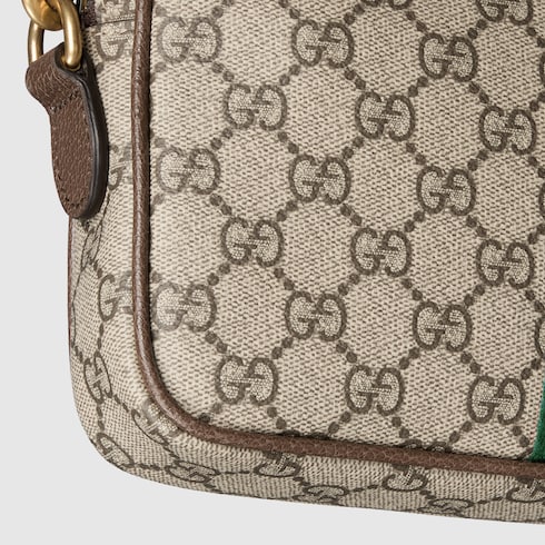 Gucci Ophidia Small Crossbody Bag in Beige and Dark Brown - product view 11 | MOAH