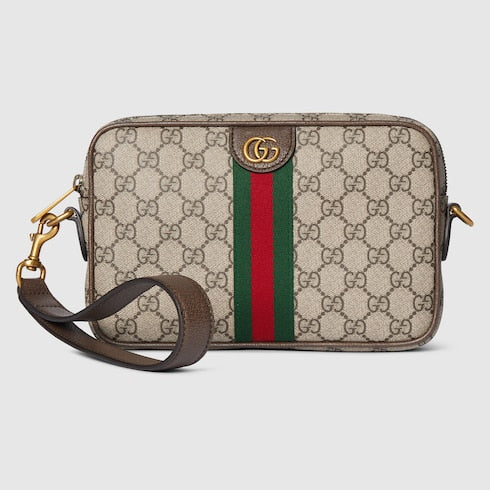 Gucci Ophidia Small Crossbody Bag in Beige and Dark Brown - product view 7 | MOAH