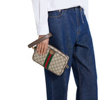 Gucci Ophidia Small Crossbody Bag in Beige and Dark Brown - product view 5 | MOAH