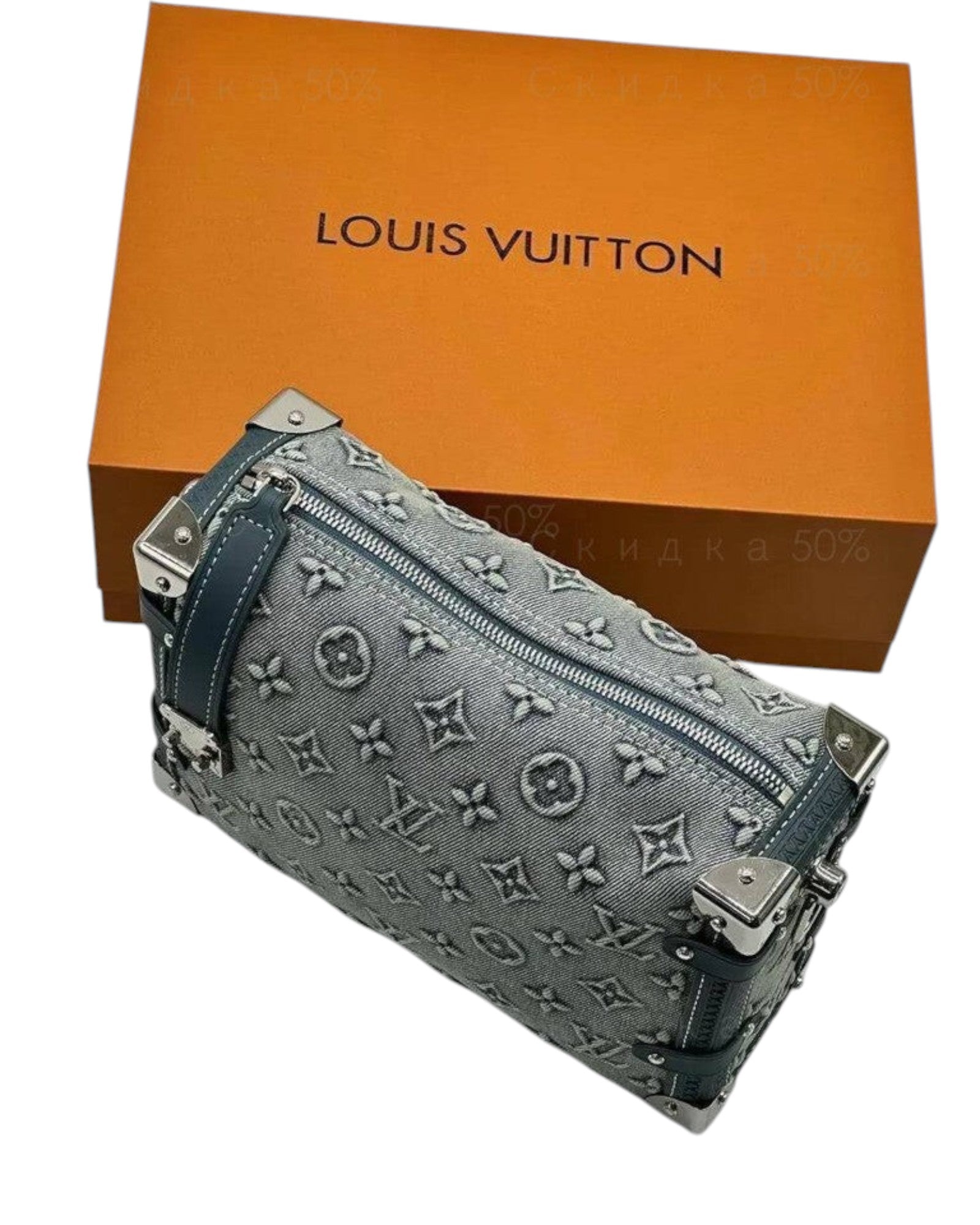 Louis Vuitton Side Trunk Monogram Denim in Blue - image 3 | MOAH