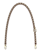 MOAH Louis Vuitton Alma Nano handbag replacement chain strap in brown leather and gold-tone metal with LV charm