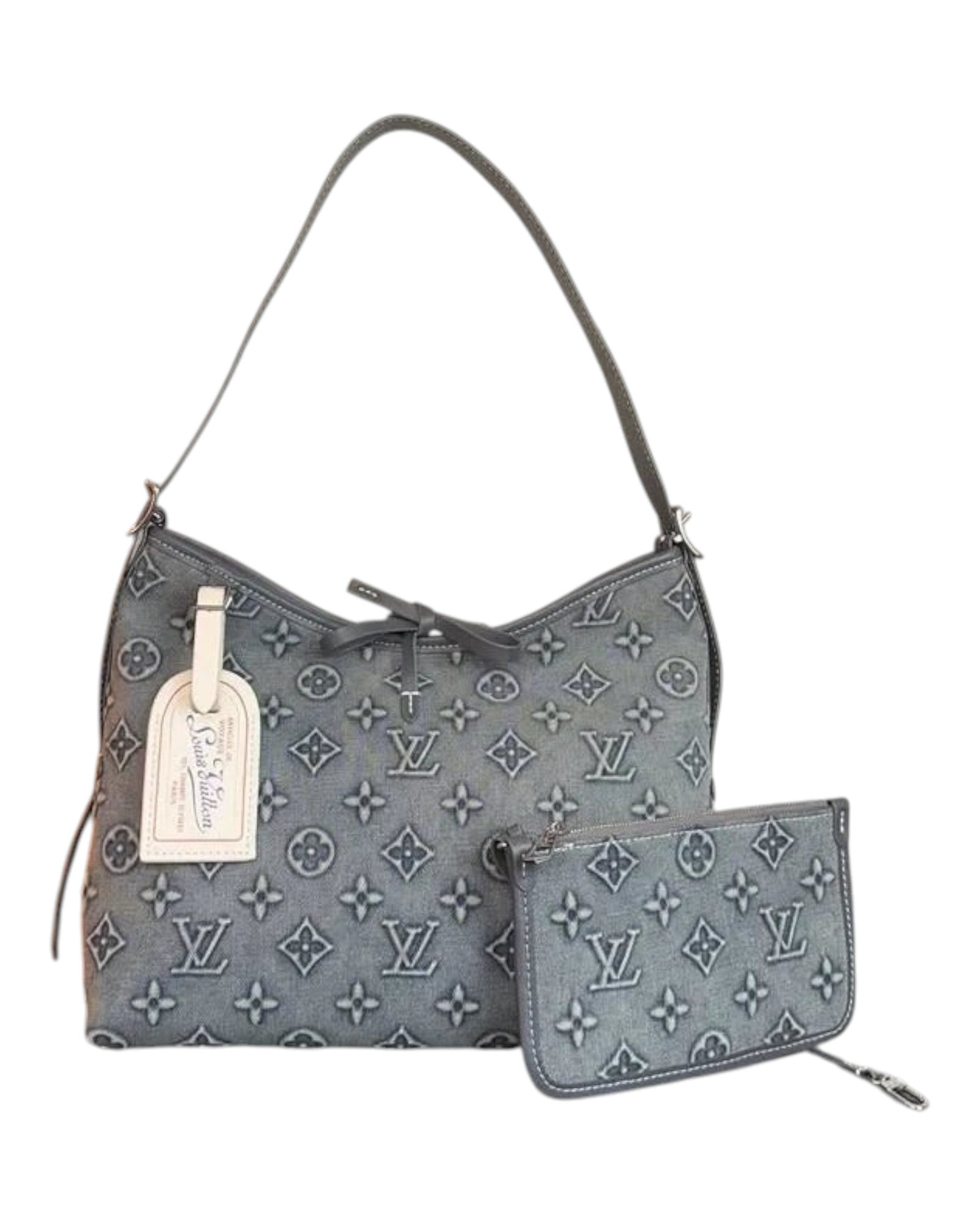 Louis Vuitton Denim Shoulder Bag Set in Blue - image 1 | MOAH