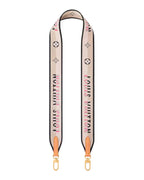 MOAH Louis Vuitton adjustable textile shoulder bag strap with pink and black logo print and gold-tone hardware clips