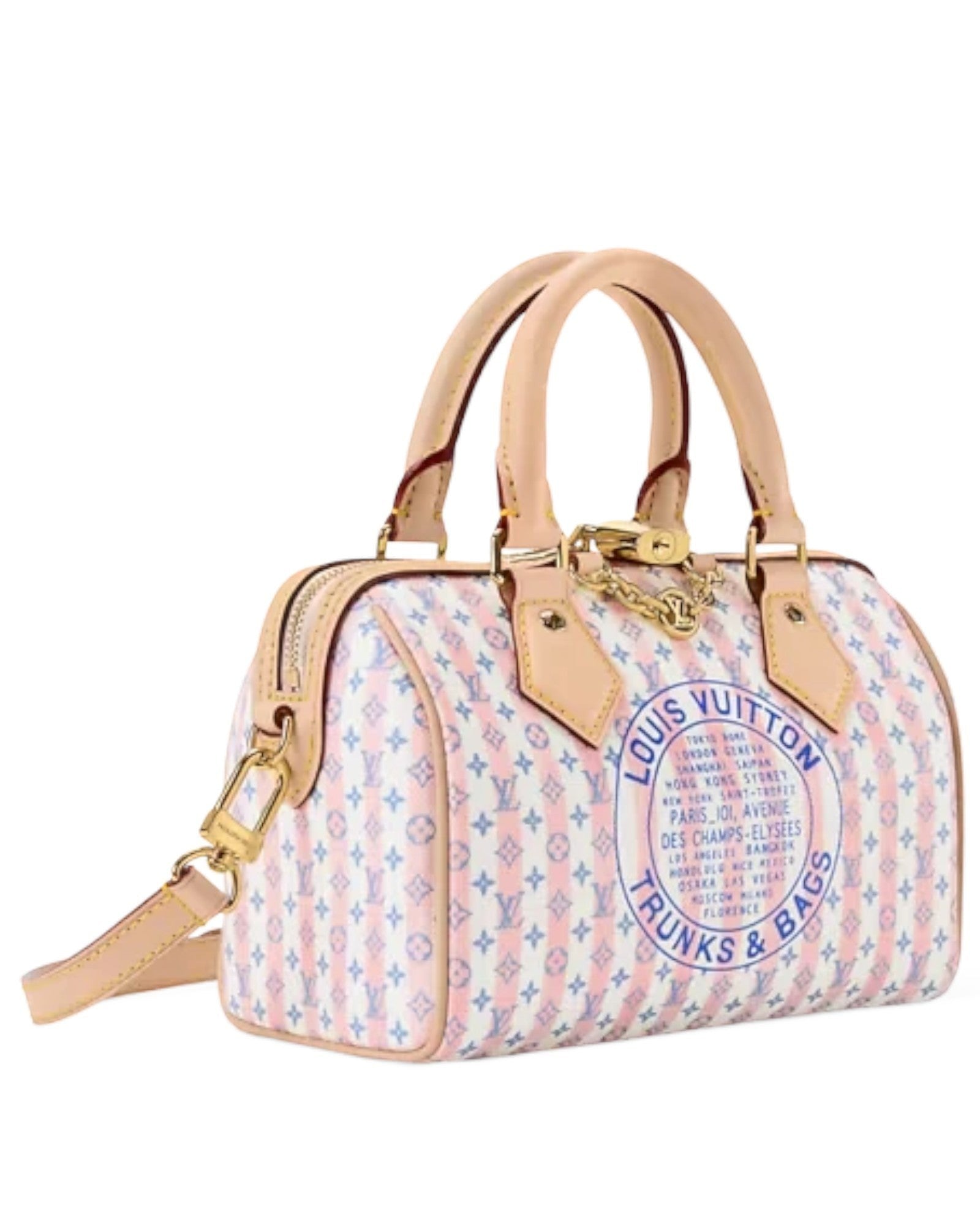 Louis Vuitton Speedy Bandoulière Handbag in LV Stamp Blue - image 6 | MOAH