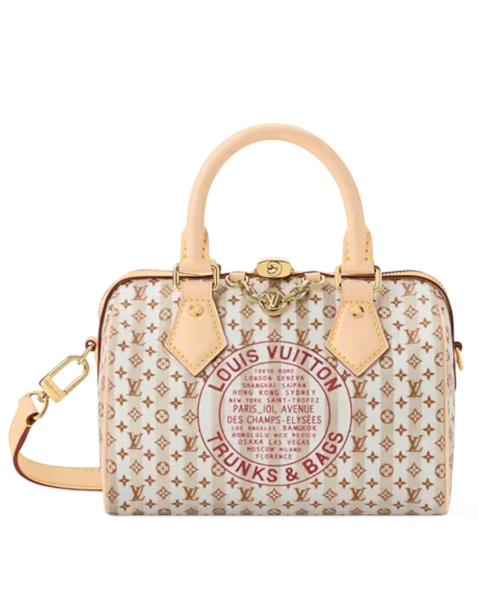 Louis Vuitton Speedy Bandoulière Handbag in LV Stamp Blue - image 7 | MOAH