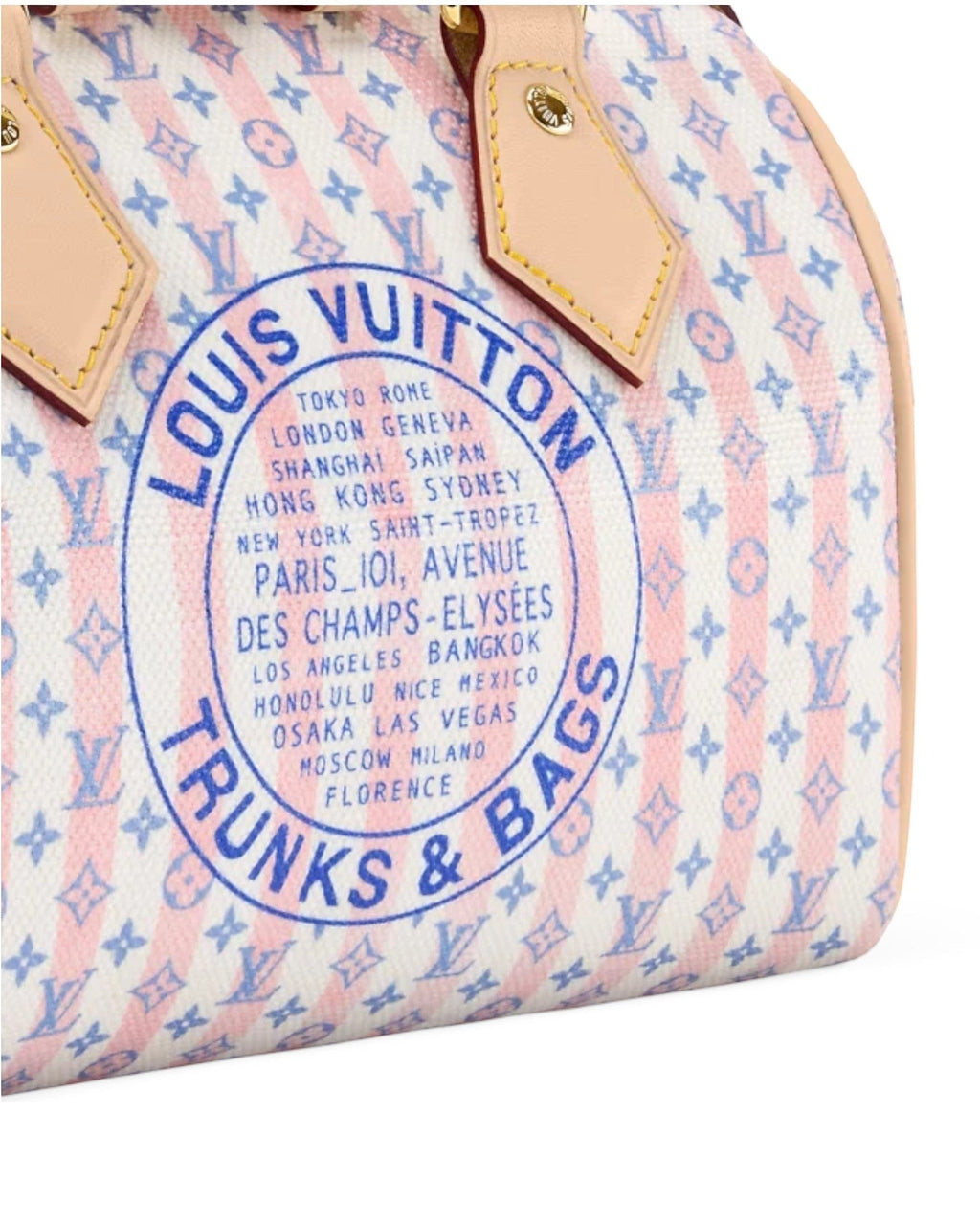 Louis Vuitton Speedy Bandoulière Handbag in LV Stamp Blue - image 5 | MOAH