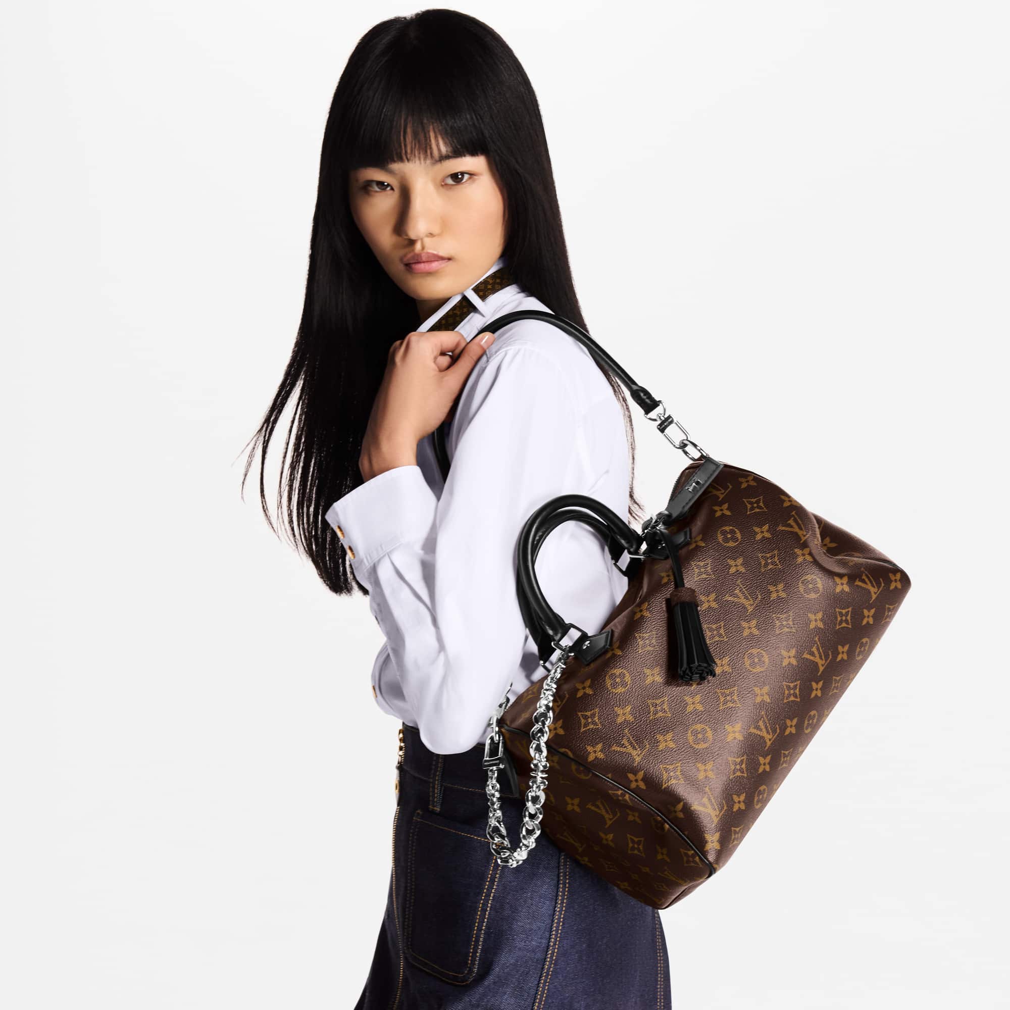 Louis Vuitton Speedy Soft 30 Dark - Monogram Black view 3