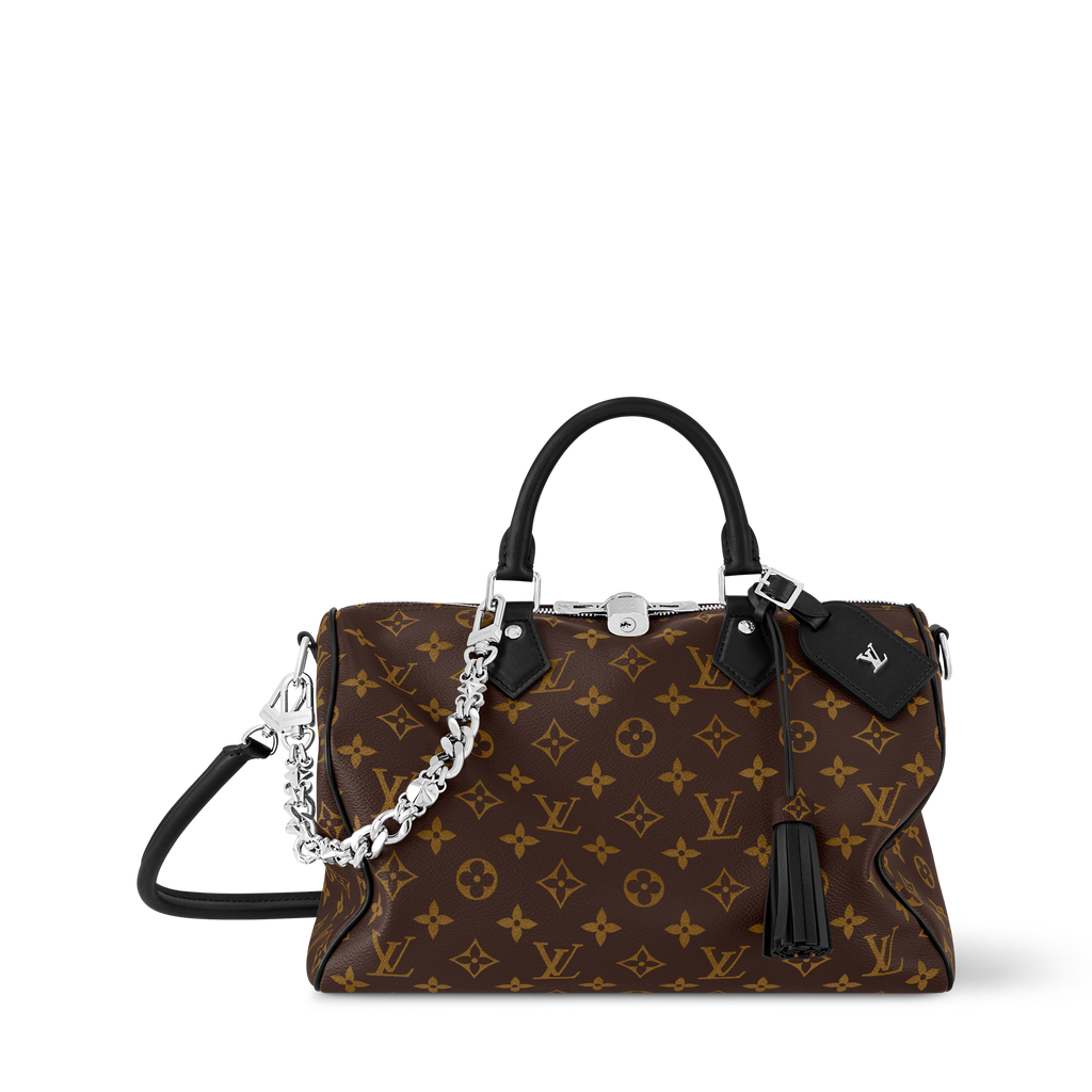 Louis Vuitton Speedy Soft 30 Dark - Monogram Black front view