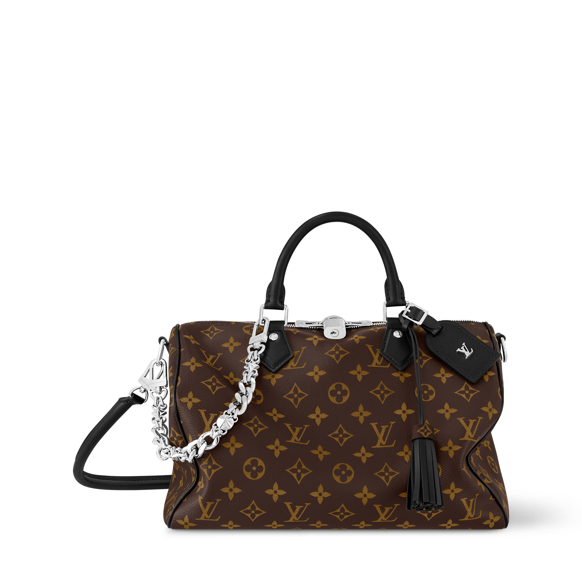 Louis Vuitton Speedy Soft 30 Dark - Monogram Black front view