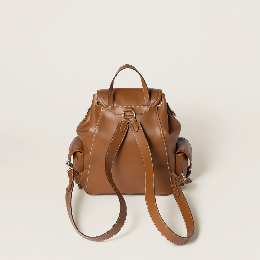 Miu Leather Backpack back view