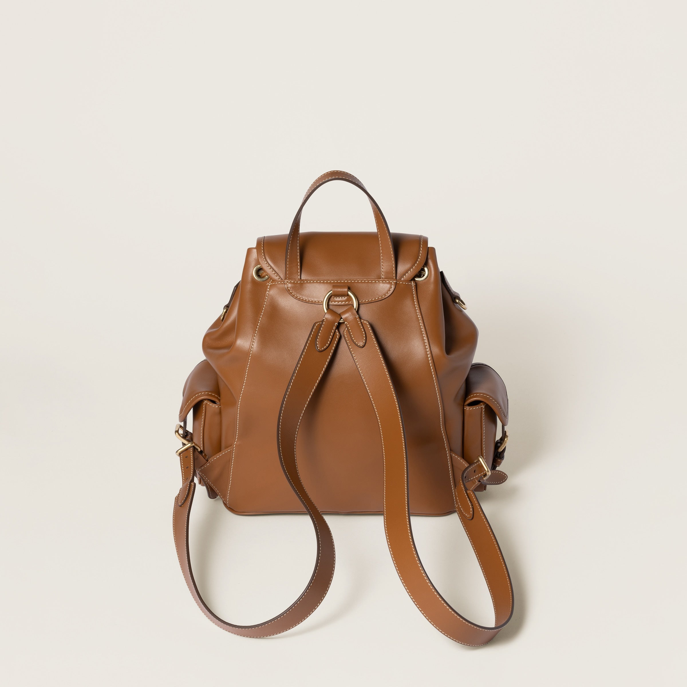 Miu Leather Backpack back view