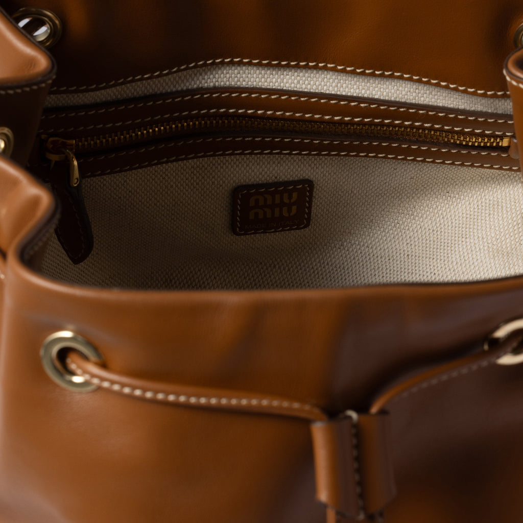 Miu Leather Backpack detail view
