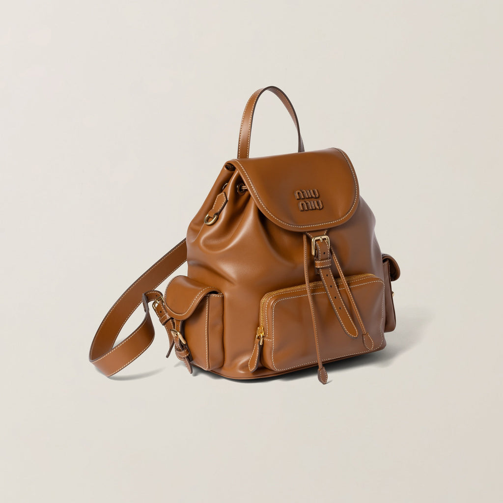 Miu Leather Backpack side view